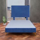 blue suede w/ legs and matching headboard